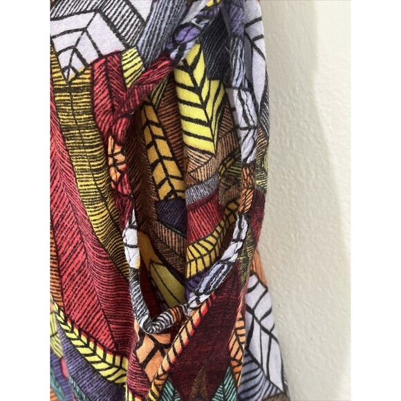 Angie Womens Multicolor Tunic Top Size M Geometric Ruched Art Lagenlook Colorful - Picture 5 of 9